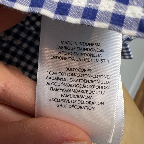 Ralph Lauren blue and white checkered button down boys size 5 - Picture 6 of 6